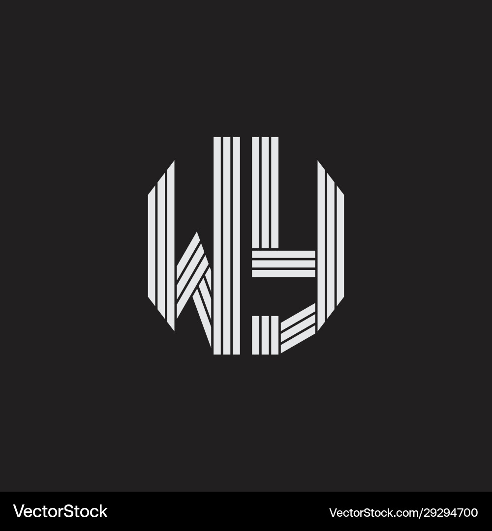 Wy logo monogram with outline style linked Wy logo monogram with outline style linked Vector Image