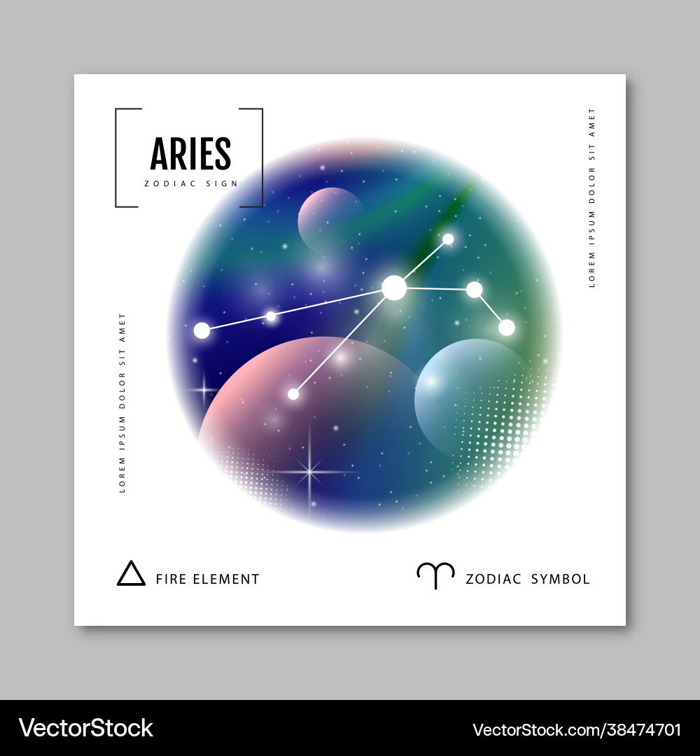 Astrology aries zodiac constellation vector image