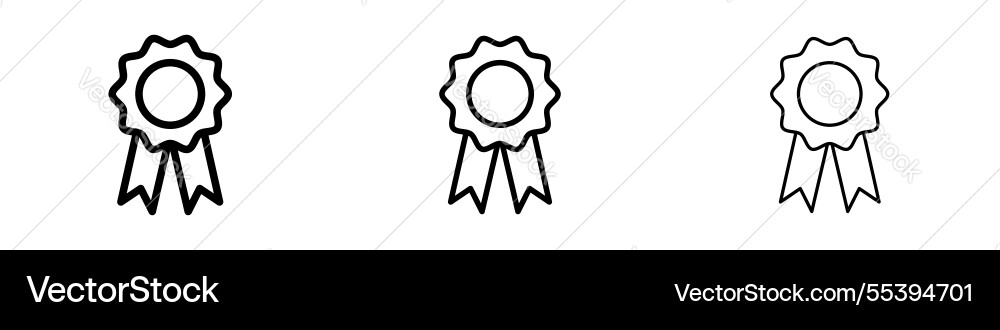 Badge icons in three different stroke lines Badge icons in three different stroke lines Vector Image
