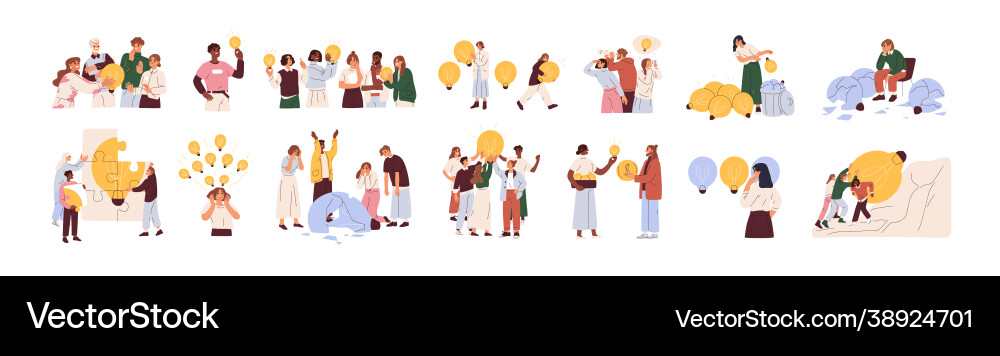 Creative Idea Generation Set Vector Image