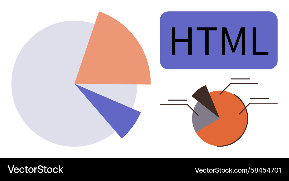Data Analysis with Pie Charts Vector Image