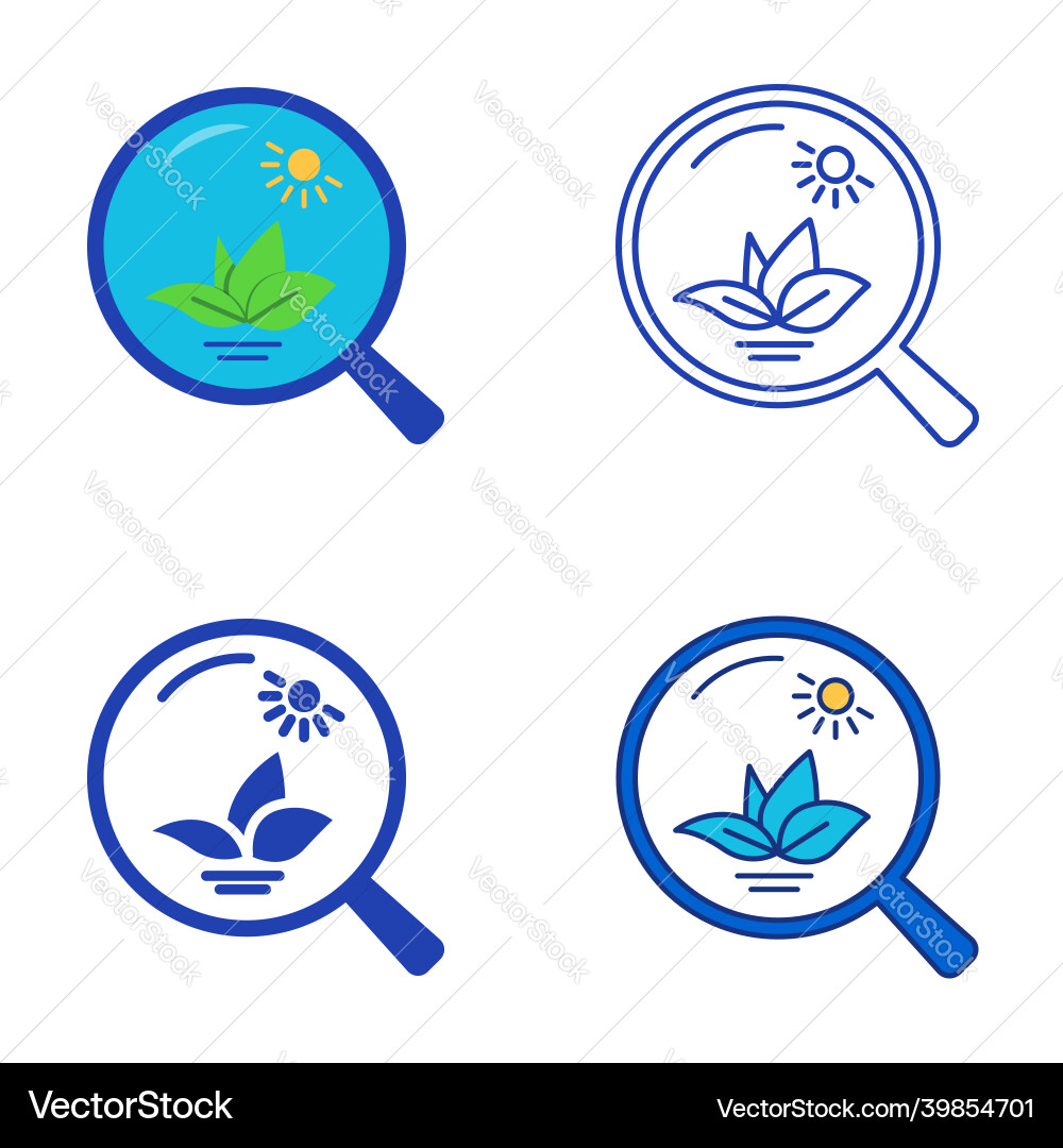 Ecology science icon set in flat and line style Ecology science icon set in flat and line style vector image