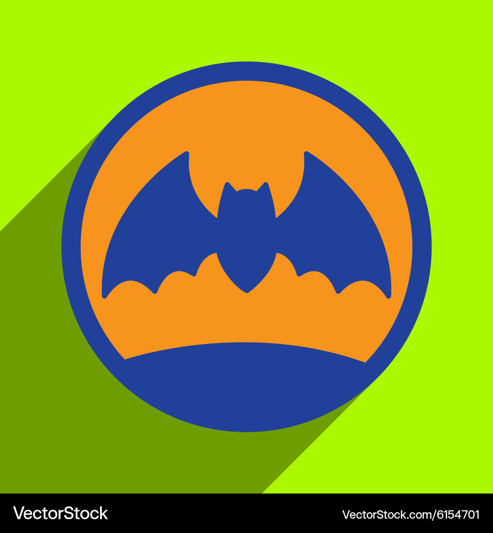 Flat with shadow icon and mobile application bat vector image