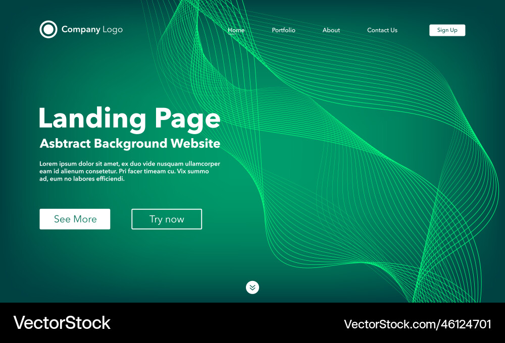 Gradient abstract background landing page Gradient abstract background landing page vector image