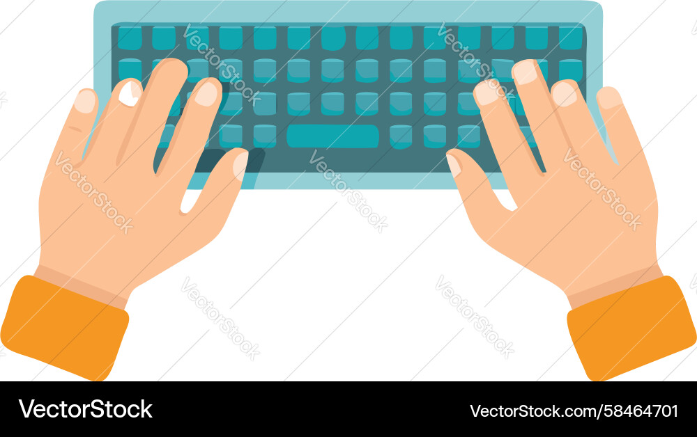 Hands Typing on Keyboard Vector Image