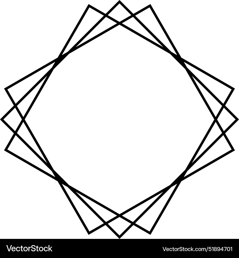 Hexagonal star frame with symmetrical lines Vector Image