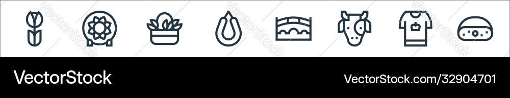 Holland line icons linear set quality Holland line icons linear set quality Vector Image