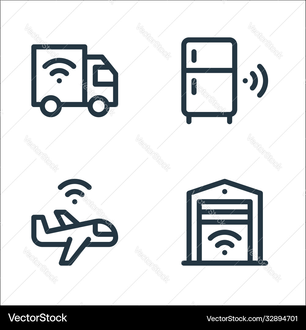 Internet things line icons linear set quality Internet things line icons linear set quality vector image