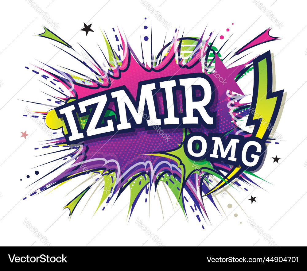 Izmir comic text in pop art style isolated vector image