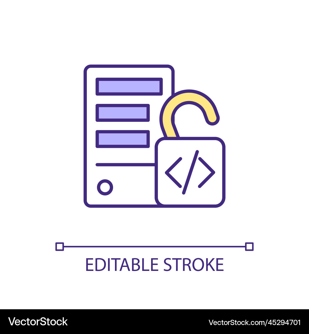 Open source database rgb color icon Vector Image