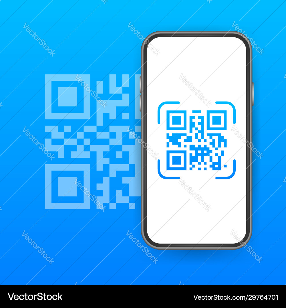 Scan qr code to mobile phone electronic digital Scan qr code to mobile phone electronic digital vector image