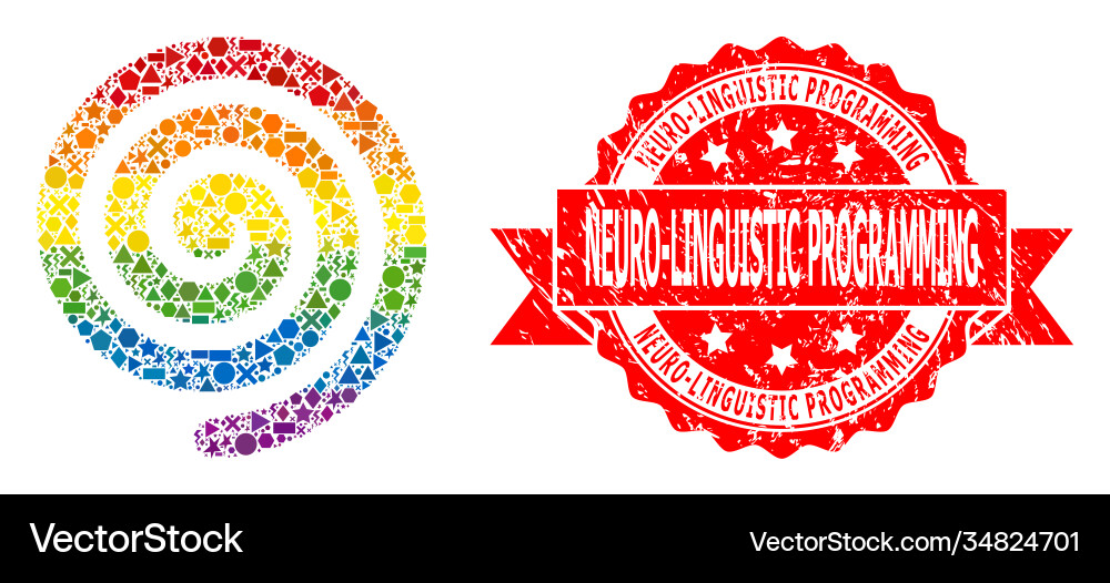 Scratched neuro-linguistic programming stamp Scratched neuro-linguistic programming stamp vector image