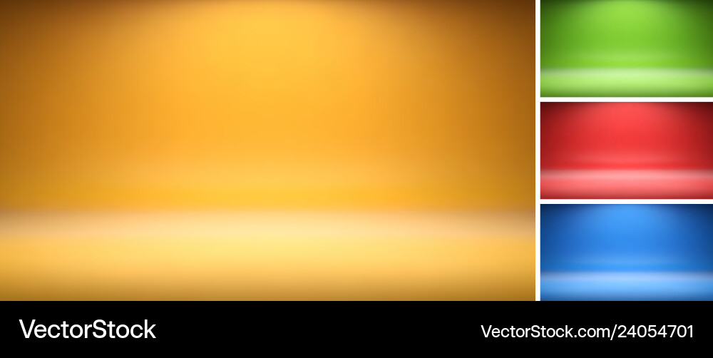 Set of colorful studio backdrops with empty space Set of colorful studio backdrops with empty space vector image