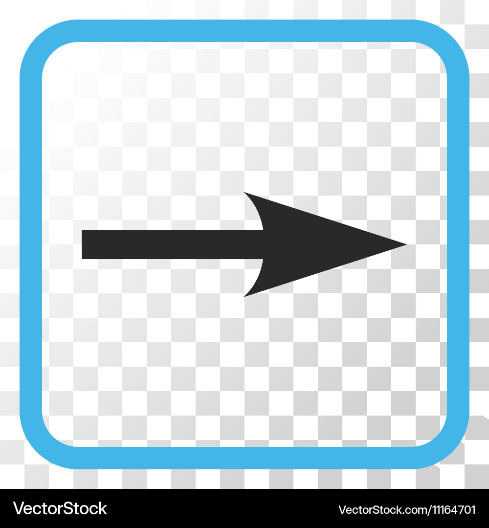 Sharp arrow right icon in a frame Vector Image