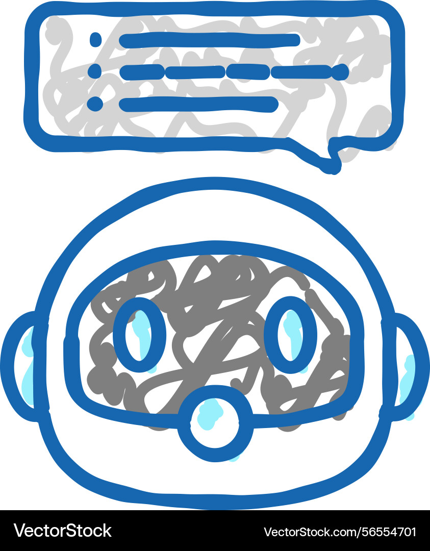 Speech chat bot icon doodle Speech chat bot icon doodle vector image