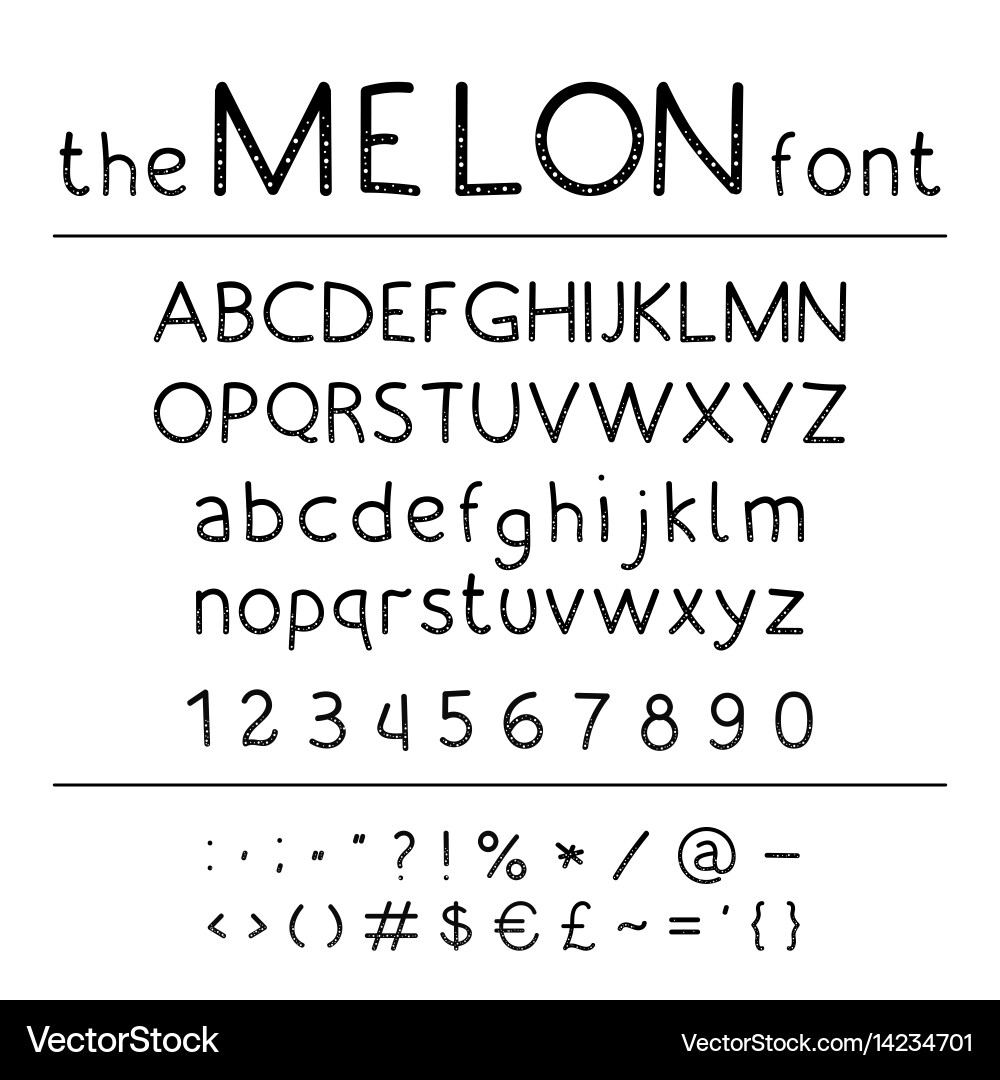 Stylish abc retro cute hand drawing font Vector Image