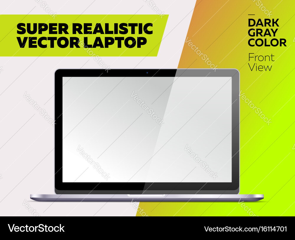 Super realistic notebook with blank screen vector image