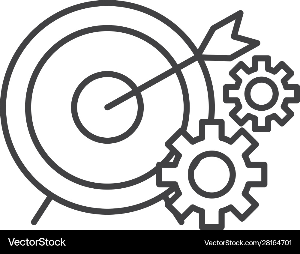 Target arrow with gears settings vector image