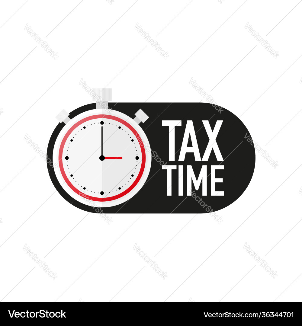 Timer with tax time text countdown Timer with tax time text countdown vector image