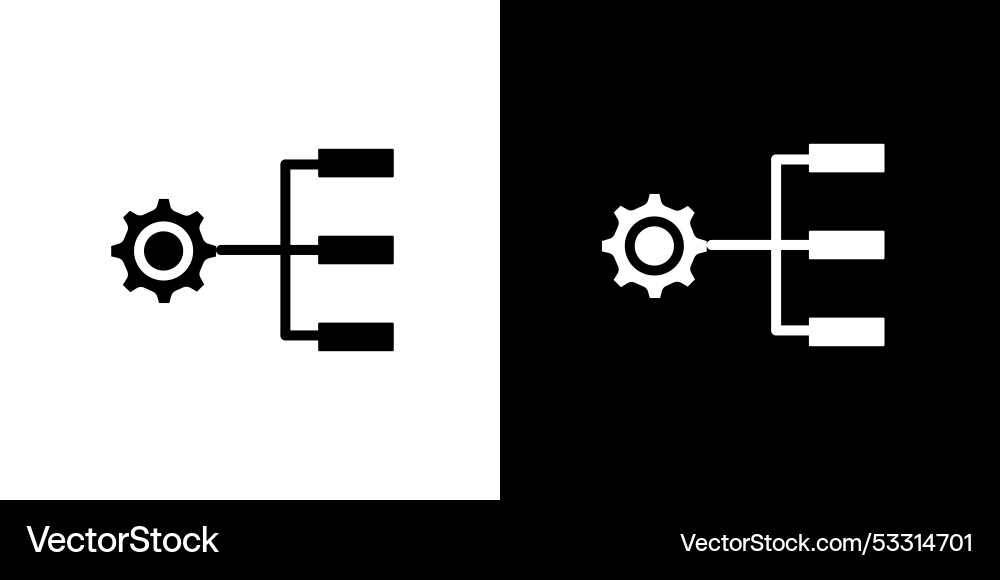 Workflow process icon isolated flat in outline Workflow process icon isolated flat in outline Vector Image