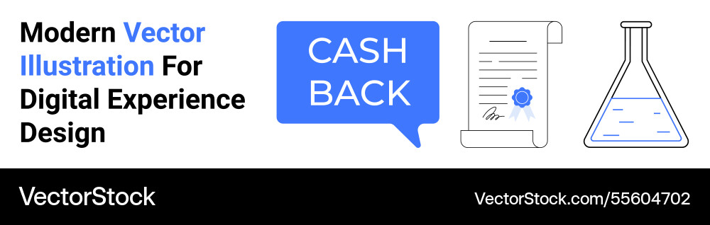 Cashback message signed document and laboratory vector image