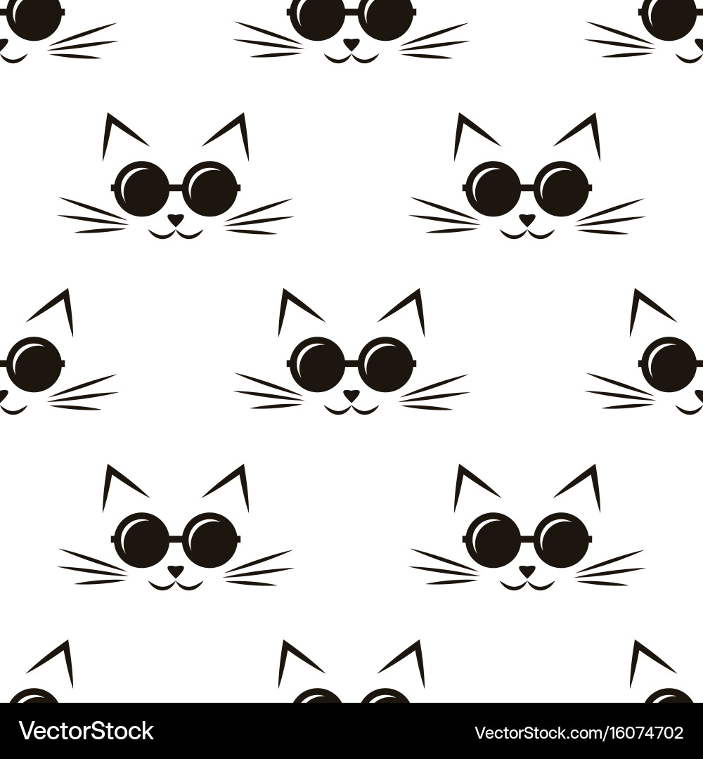 Cats with Sunglasses Pattern vector image