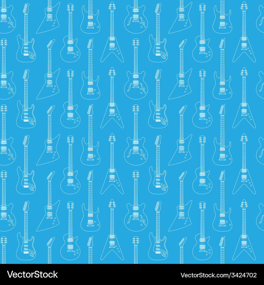 Electric Guitar Pattern Vector Image