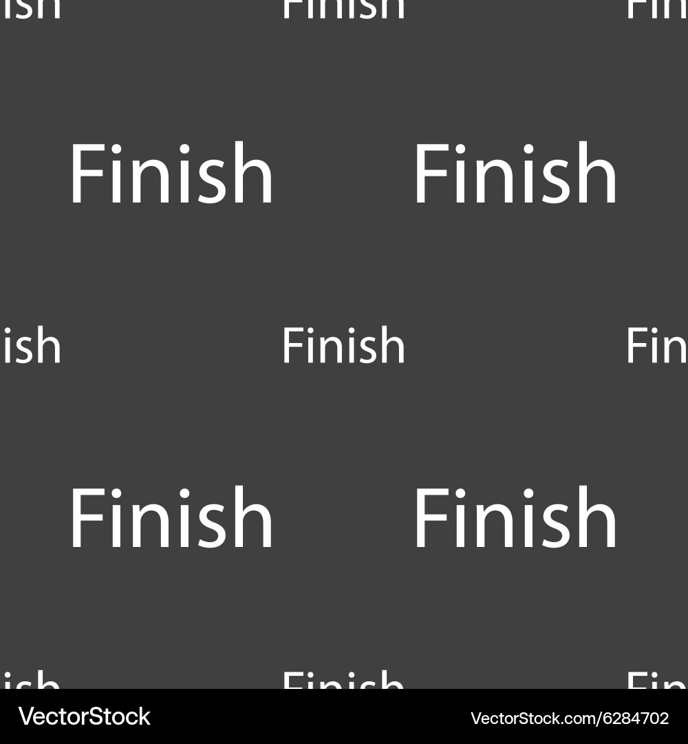 Finish sign icon power button seamless pattern vector image