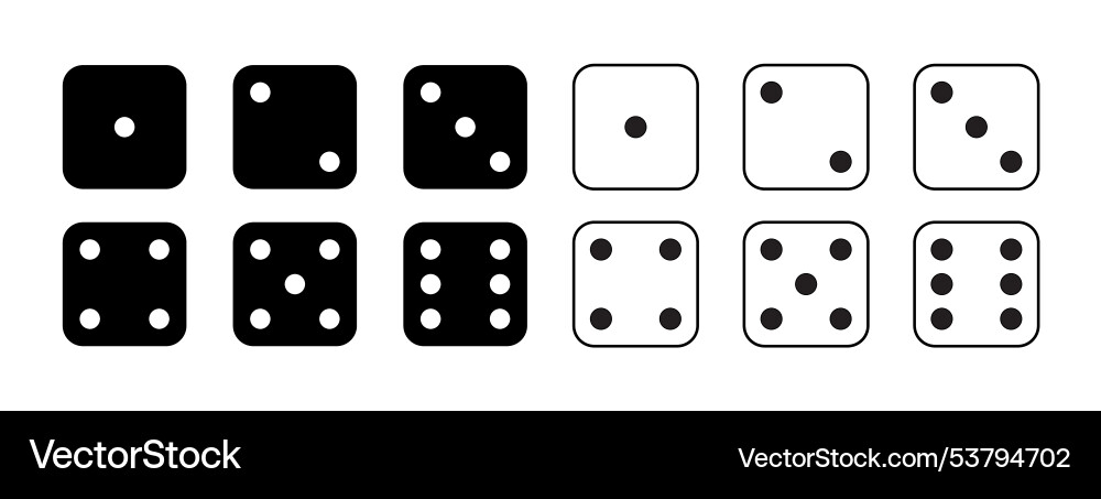 Game dice icon with side of cube from one to six Vector Image
