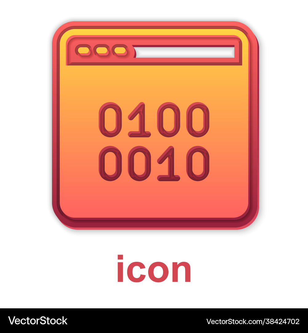 Gold binary code icon isolated on white background Gold binary code icon isolated on white background vector image