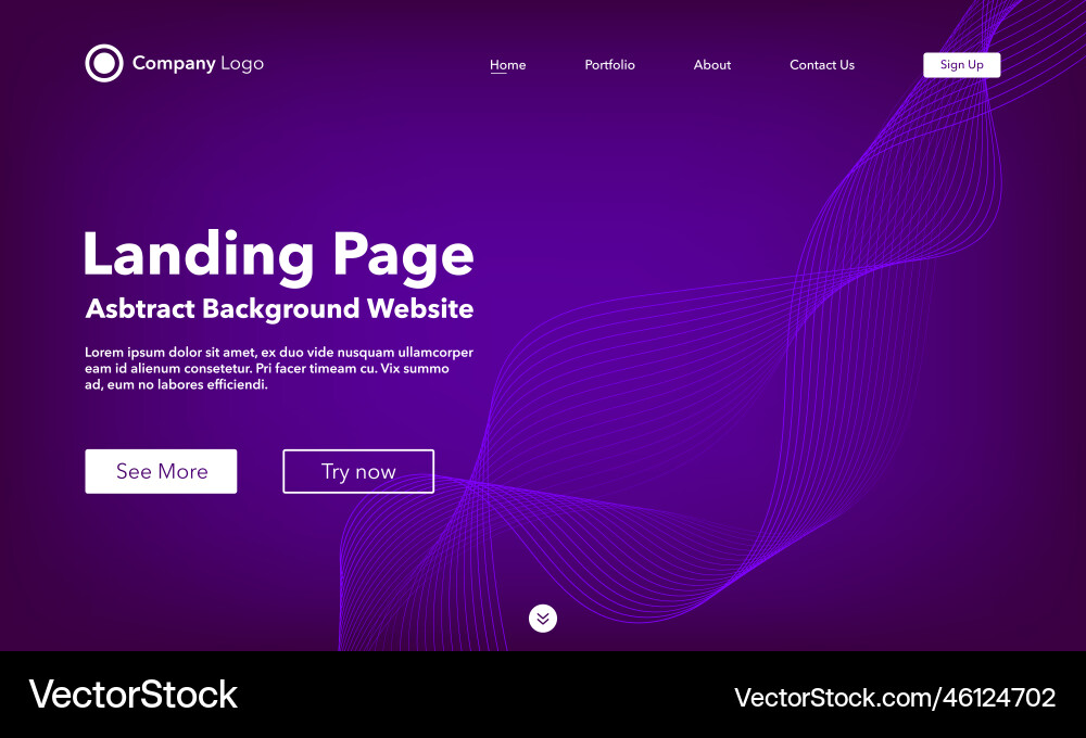 Gradient abstract background landing page Gradient abstract background landing page vector image