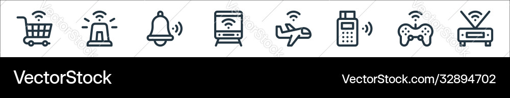 Internet things line icons linear set quality Internet things line icons linear set quality vector image