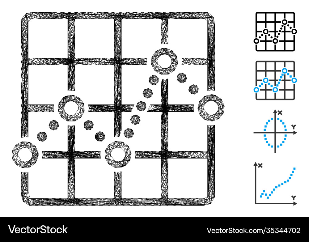 Linear line plot mesh Linear line plot mesh Vector Image