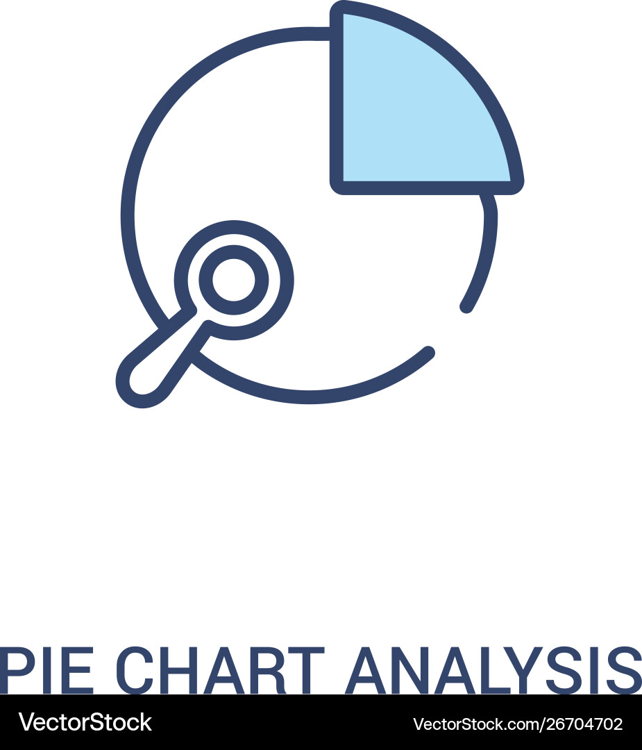 Pie chart analysis interface concept 2 colored Pie chart analysis interface concept 2 colored vector image