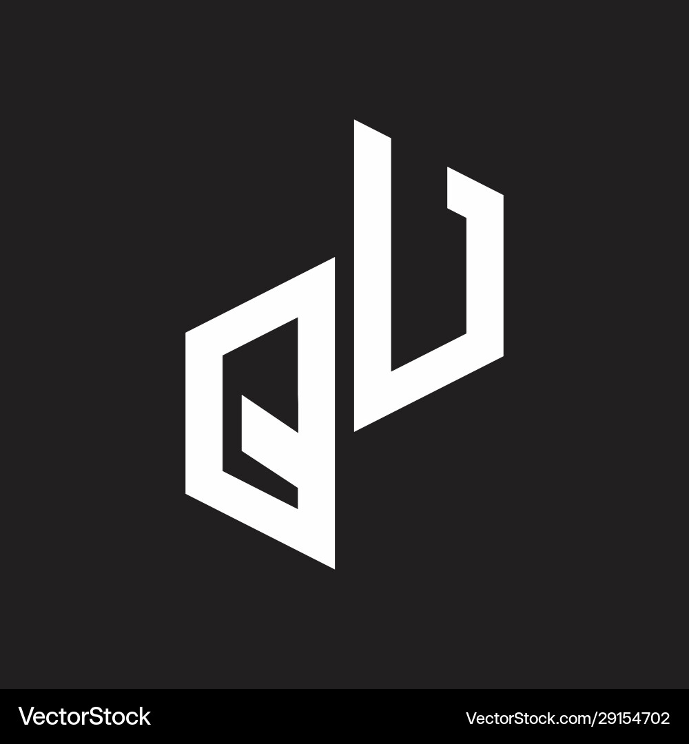 Qu initial letters logo monogram with up to down vector image