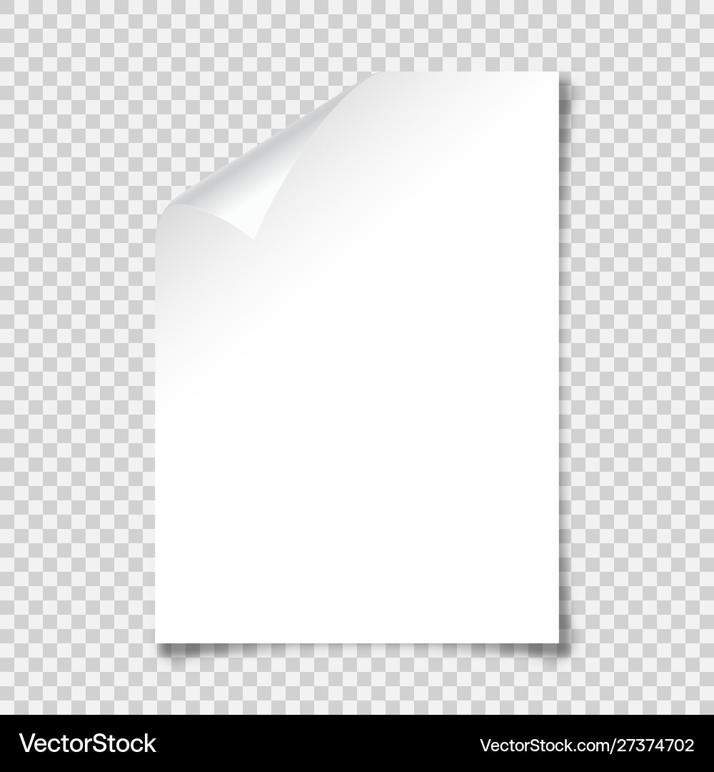Realistic blank paper sheet with shadow in a4 Realistic blank paper sheet with shadow in a4 vector image