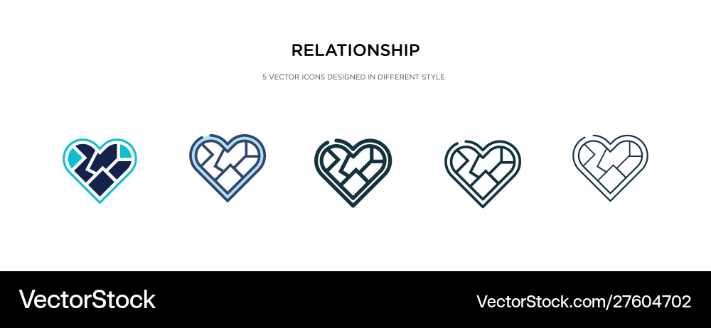 Relationship icon in different style two colored vector image