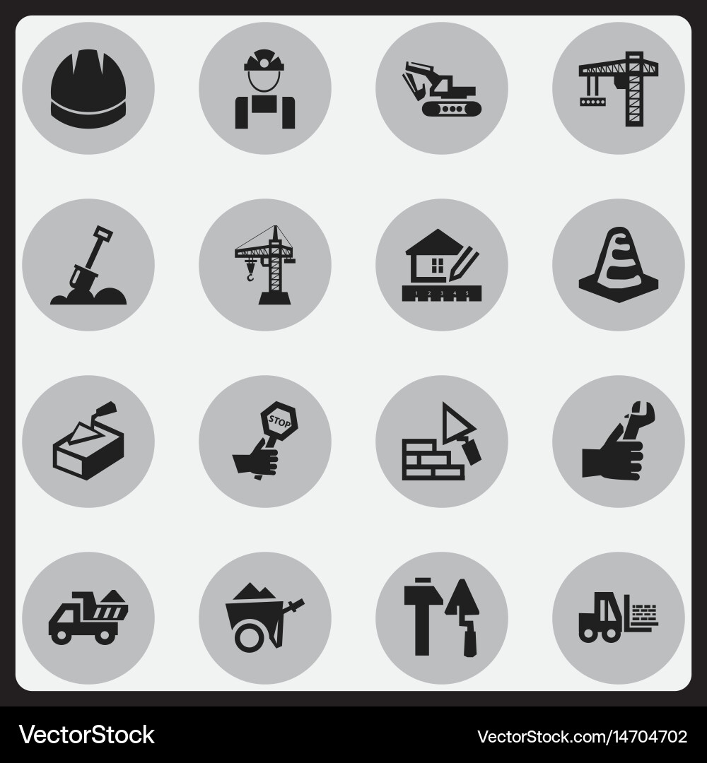 Set of 16 editable building icons includes vector image