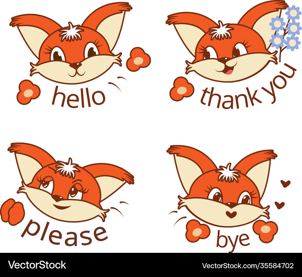 Set squirrels in cartoon style on a white Set squirrels in cartoon style on a white vector image