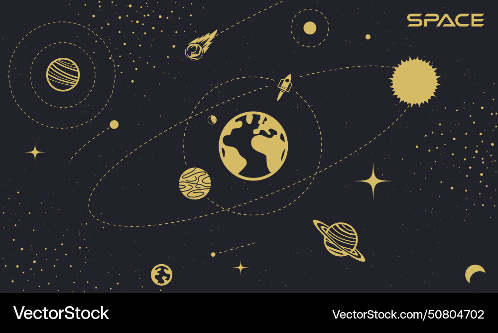 Space showing the earth and celestial objects Space showing the earth and celestial objects vector image
