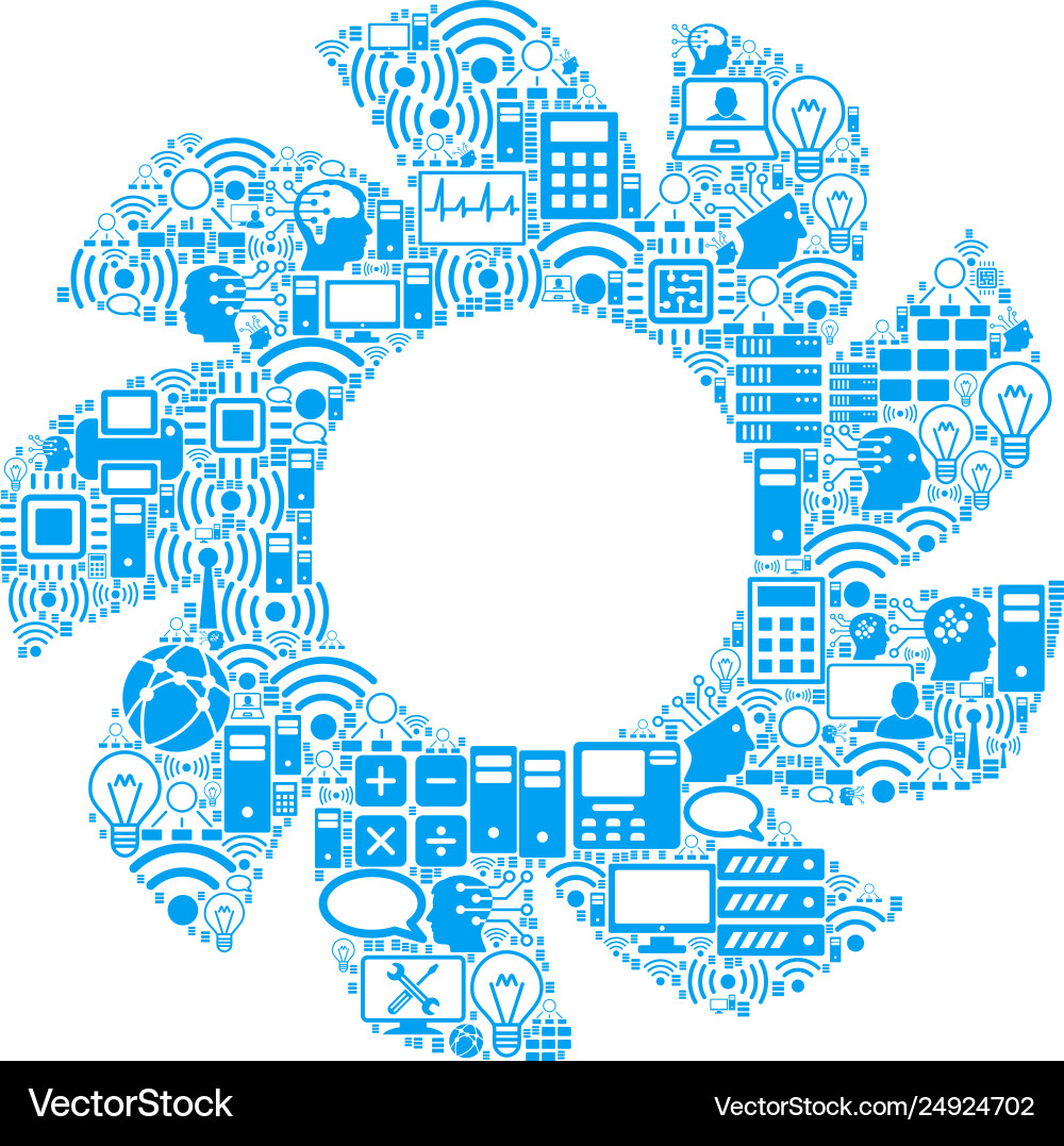 Turbine composition icon for bigdata and computing vector image