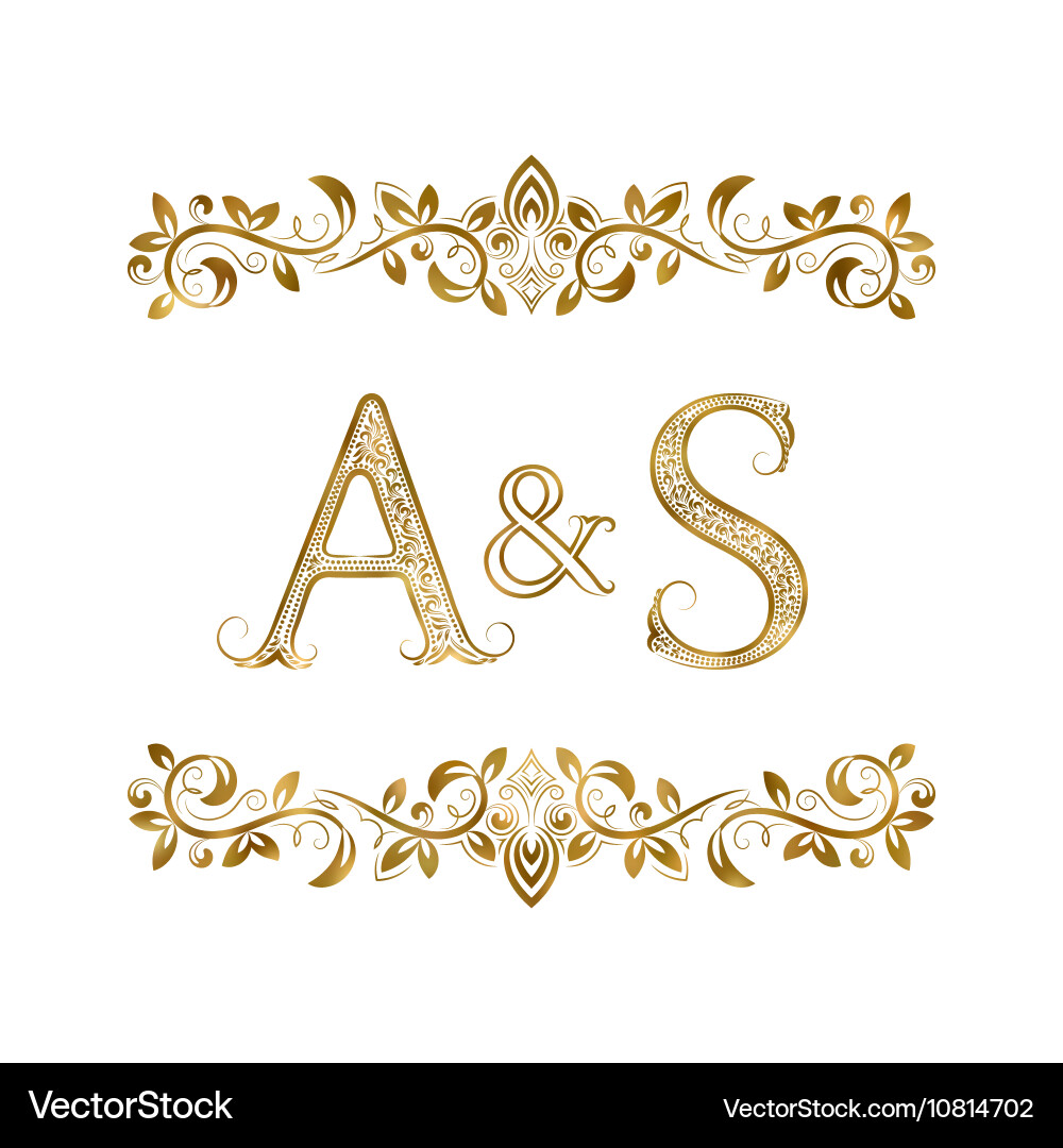 Vintage A&S Monogram Logo Vector Image
