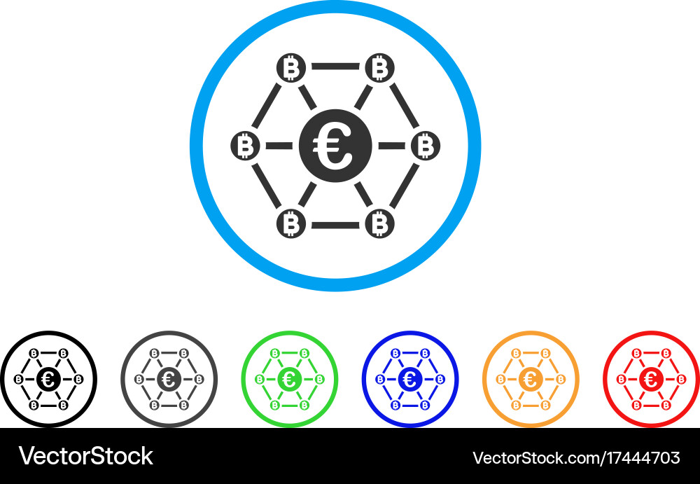 Bitcoin euro net structure rounded icon vector image
