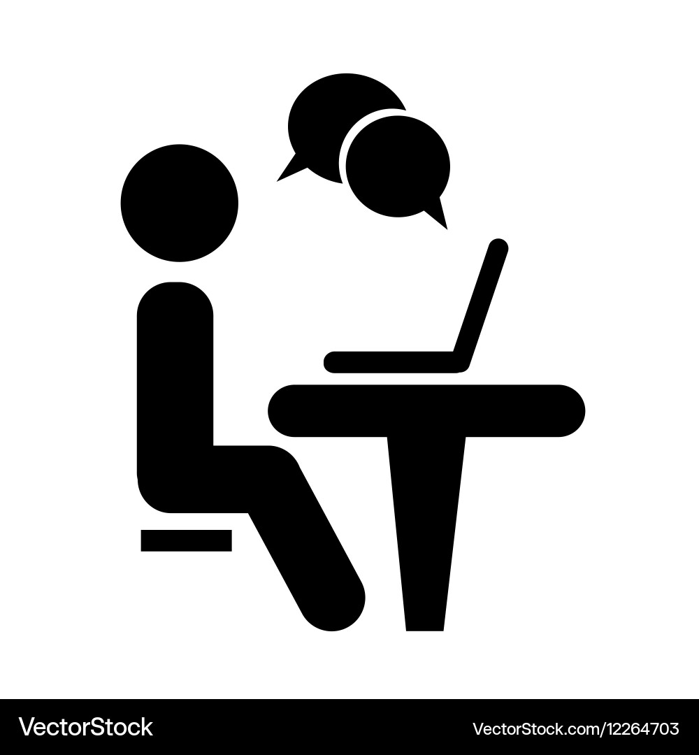 Businessman working on computer web icons vector image