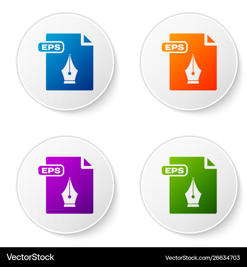 Color eps file document download button icon Color eps file document download button icon vector image