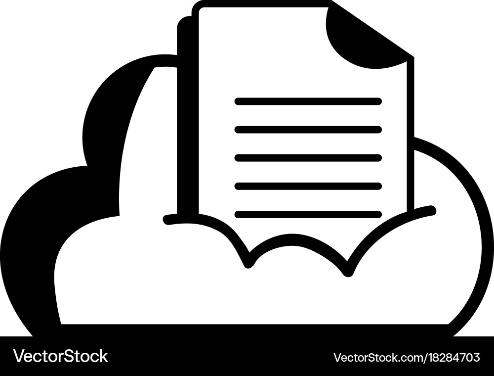 Contour cloud data with digital document vector image