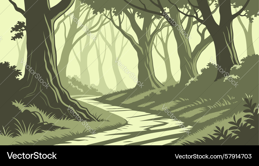 Deep forest path design generative ai Vector Image