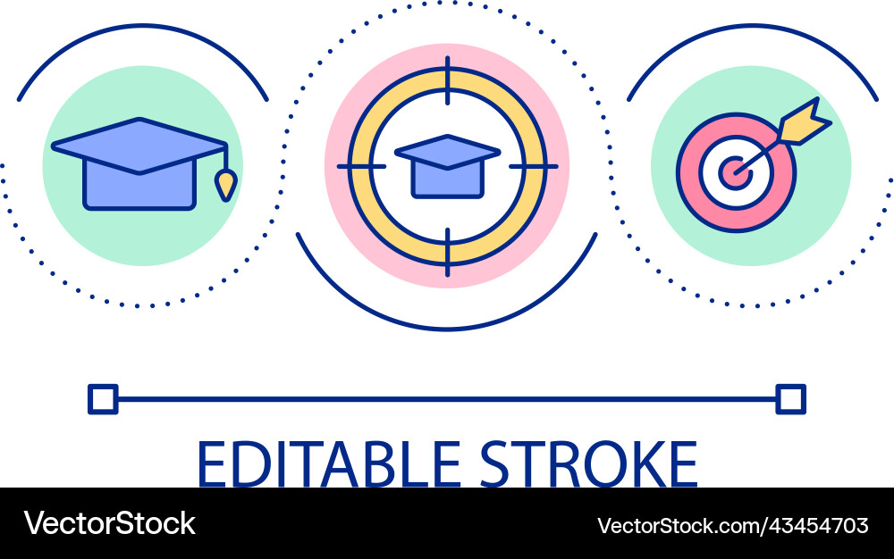 Educational goals setting loop concept icon Vector Image