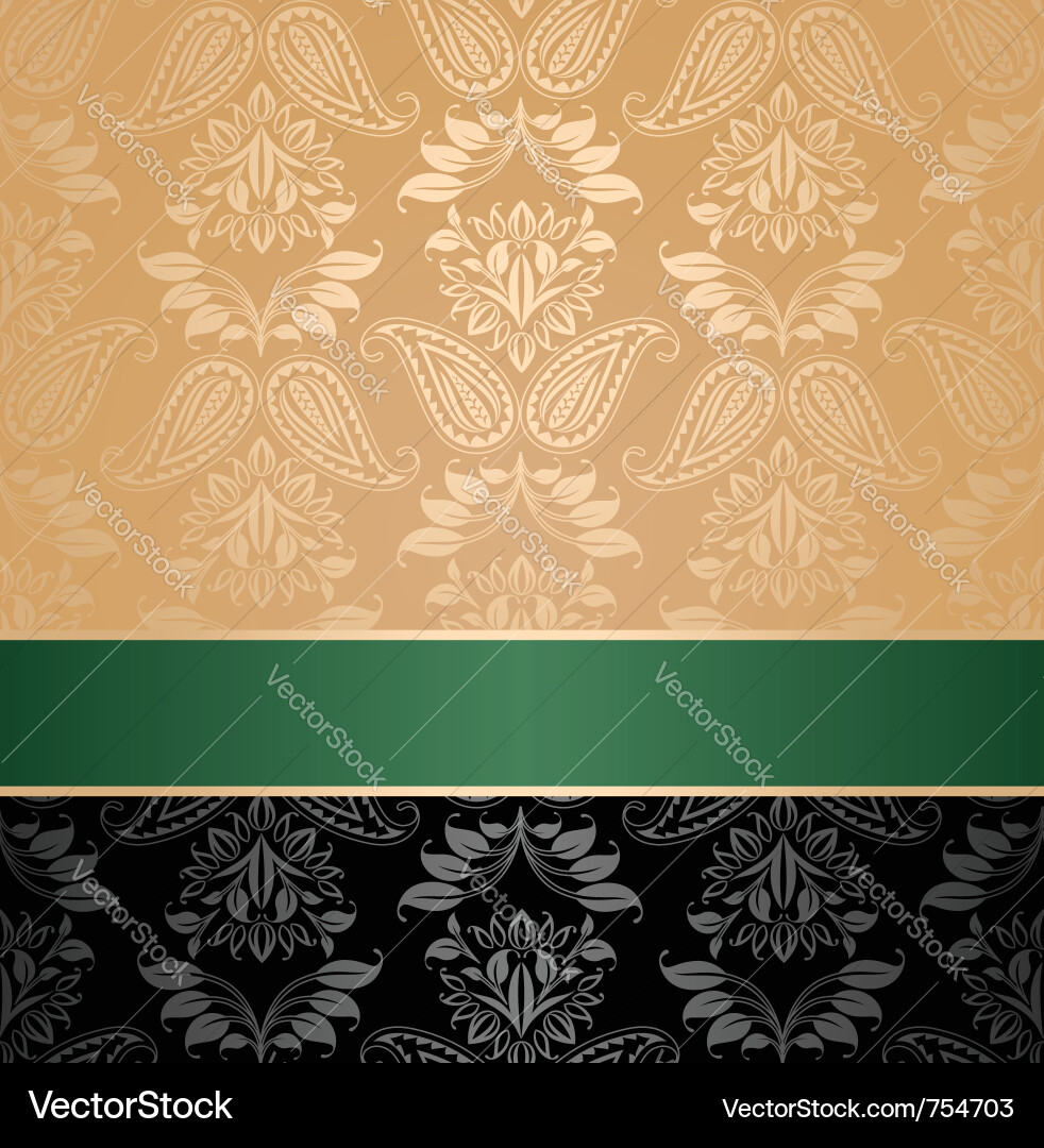 Elegant Floral Baroque Wallpaper Vector Image