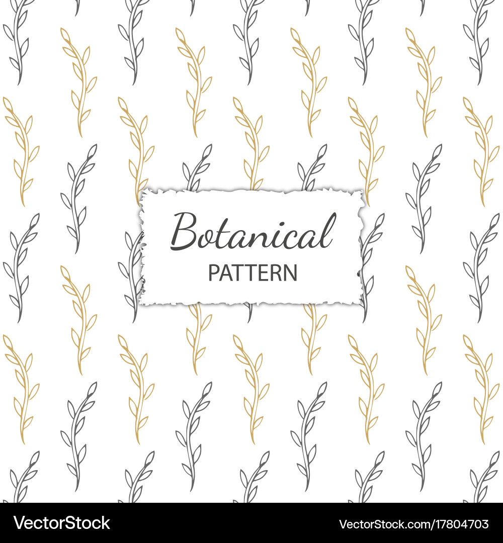 Hand drawn botanical pattern background Vector Image